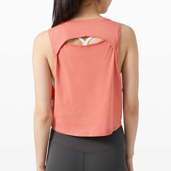 Lululemon Women's Cut Back Crop Tank - Pink/Red - Picture 2 of 6